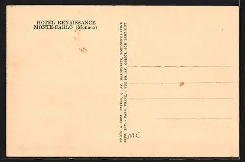 AK Monte-Carlo, Hotel Renaissance mit Umgebung