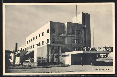 AK Rovaniemi, Blick auf ein Hotel, Bauhaus-Stil