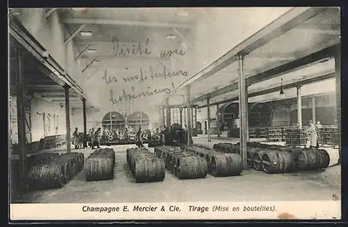 AK Reims, Champagne Mercier & Cie., Tirage (Mise en bouteilles)