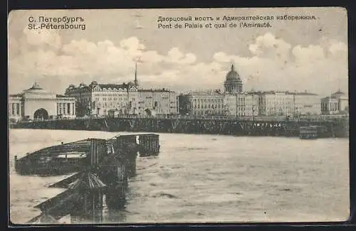 AK St.-Pétersbourg, Pont de Palais et quai de l`Amirauté