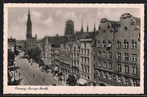 AK Danzig / Gdansk, Langer Markt