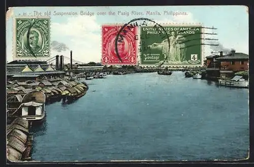 AK Manila, The old Suspension Bridge over the Pasig River