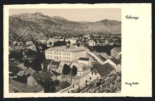 AK Cetinje, Ortsansicht aus der Vogelschau