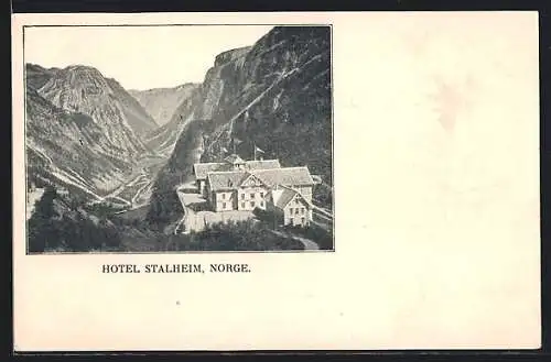 AK Stalheim, Hotel Stalheim aus der Vogelschau