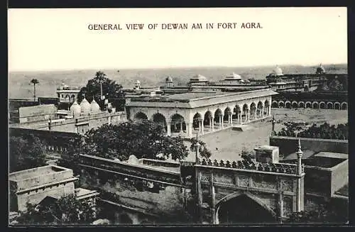 AK Agra, General View of Dewan Am in Fort Agra