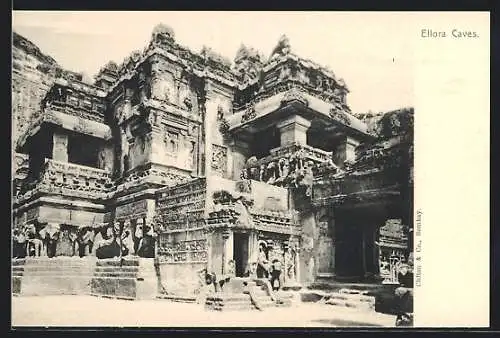 AK Ellora Caves, Blick auf das Bauwerk