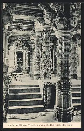 AK Dilwara Temple, Interior showing the Deity & the Big Drum