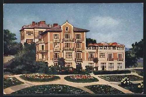 AK Abbazia, Hotel Pensione Wrus mit Anlagen