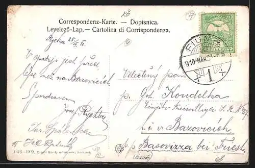 AK Abbazia, Südstrand mit Hotel Bellevue