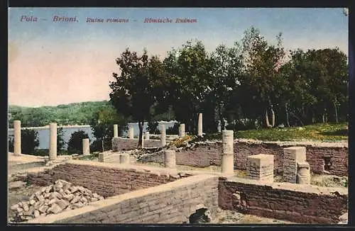 AK Pola-Brioni, Ruine romane / Römische Ruinen