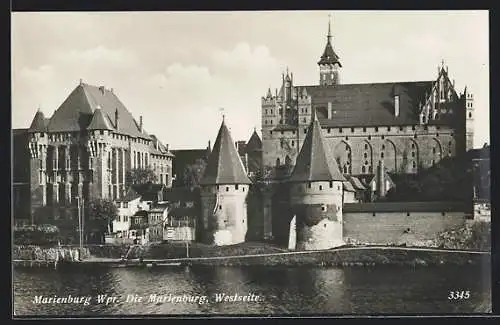 AK Marienburg, Blick auf die Marienburg von Westen aus