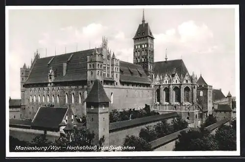 AK Marienburg / Malbork, Hochschloss von Südosten gesehen