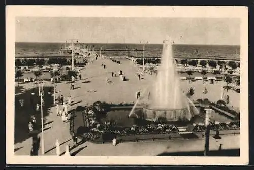 AK Zoppot, Kurpark mit Fontäne