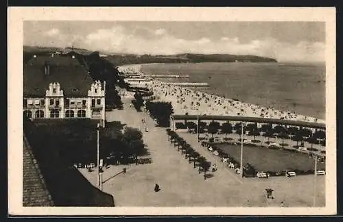 AK Zoppot, Nordstrand aus der Vogelschau