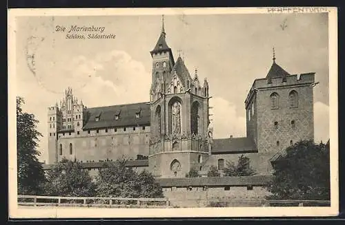 AK Marienburg, Schloss, Südostseite mit Pfaffenturm