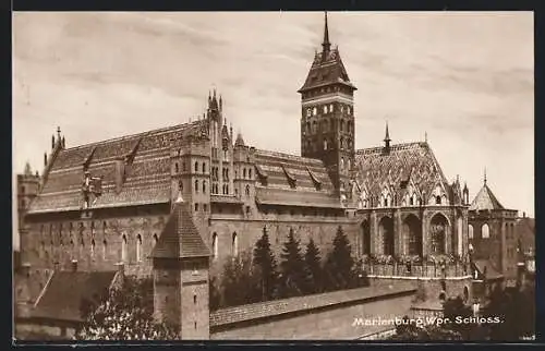 AK Marienburg / Malbork, Sicht auf das Schloss