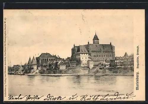 AK Marienburg, Ansicht von der Nogatseite