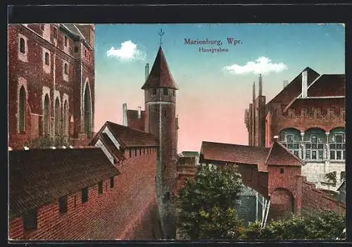 AK Marienburg, Blick auf den Hausgraben