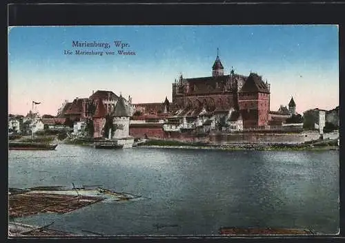 AK Marienburg / Malbork, Schloss Marienburg von Westen gesehen