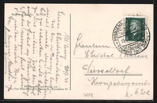 AK Marienburg, Ansicht vom Hochmeisterpalast