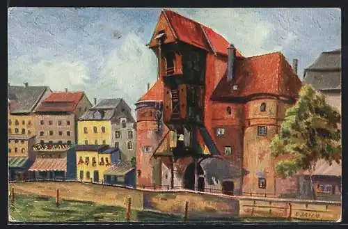 AK Danzig / Gdansk, Krantor, nach Gemälde von E. Jahn