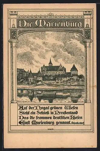 Künstler-AK Marienburg, Die Marienburg