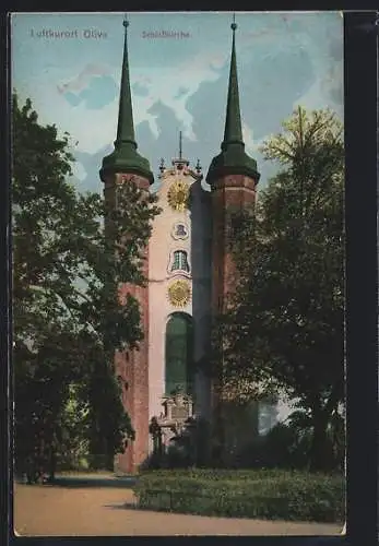 AK Oliva, Partie an der Schlosskirche