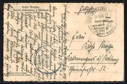 AK Schömberg / Schwarzwald, Ortsansicht vom Flugzeug aus