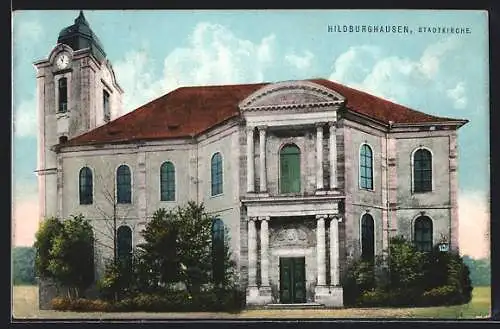 AK Hildburghausen, Stadtkirche mit Säulenportal