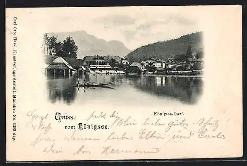 AK Königsee-Dorf / Berchtesgaden, Blick über den See