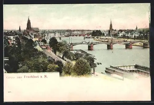 AK Frankfurt a. M., Panorama der Brücken