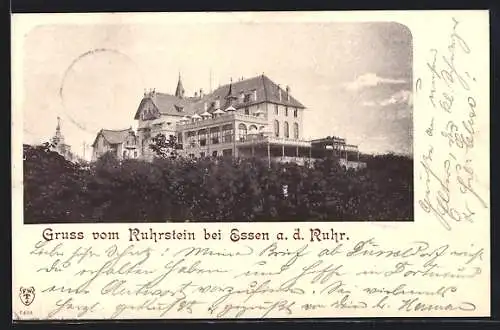 AK Essen a. d. Ruhr, Blick auf das Gasthaus Ruhrstein