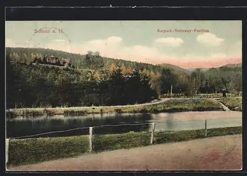 AK Seesen a. H., Blick auf den Kurpark-Steinway-Pavillon