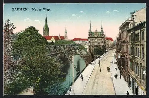 AK Barmen, Der Neue Weg an der Schwebebahnstrecke