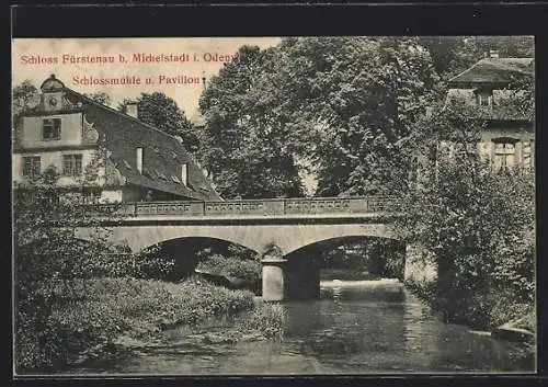 AK Michelstadt i. Odenwald, Mühle und Pavillon vom Schloss Fürstenau