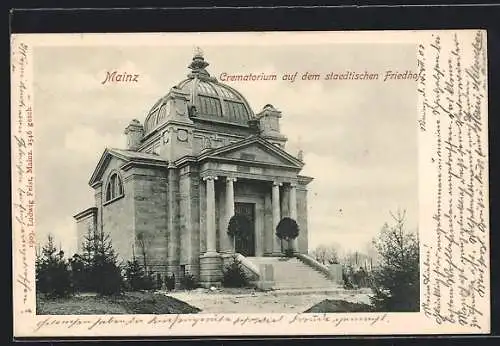 AK Mainz, Crematorium auf dem staedtischen Friedhof