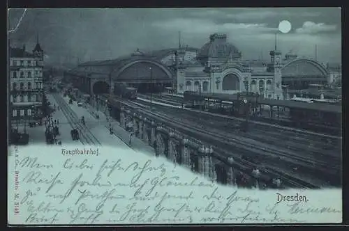 Mondschein-AK Dresden, Hauptbahnhof
