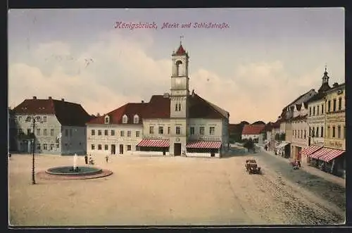 AK Königsbrück, Markt mit Blick in die Schlossstrasse