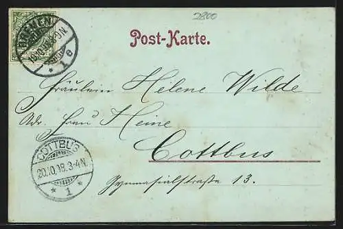 Mondschein-AK Bremen, Totalansicht mit Kirche