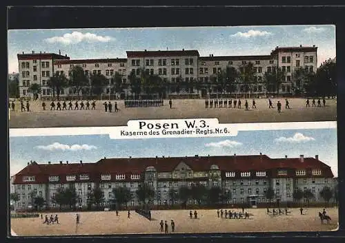 AK Posen / Poznan, Kaserne des Grenadier-Regts. Nr. 6, Soldaten bei Übungen