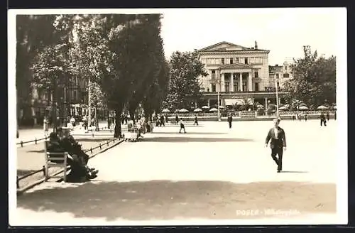 AK Posen, Passanten auf dem Wilhelmplatz