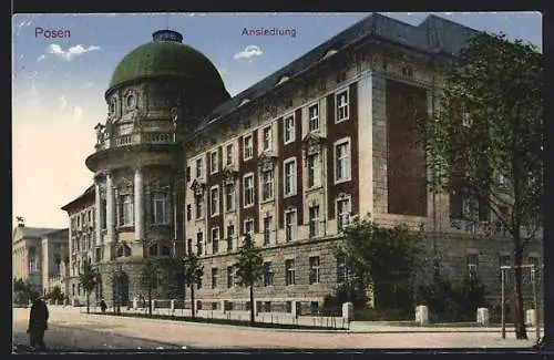AK Posen, Strassenpartie mit Ansiedlung