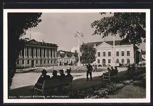 AK Posen / Poznan, Bibliothek am Wilhelmplatz