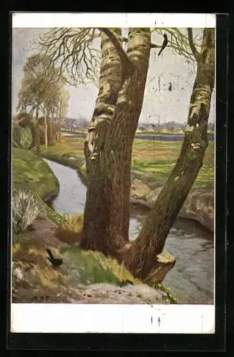 Künstler-AK G. Hirth`s Verlag, Serie VIII, 1.: Amsellieder