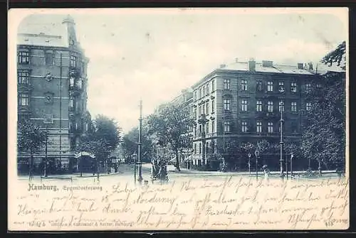 AK Hamburg-Eimsbüttel, Blick in den Eppendorferweg