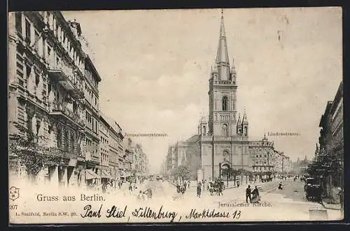 AK Berlin-Kreuzberg, Jerusalemer Kirche, Jerusalemer Strasse, Lindenstrasse