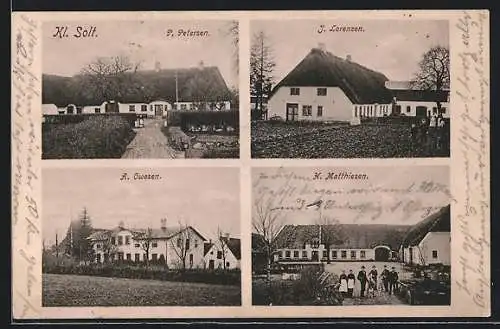 AK Kl. Solt, Höfe v. P. Petersen, J. Lorenzen, A. Owesen, H. Matthiesen