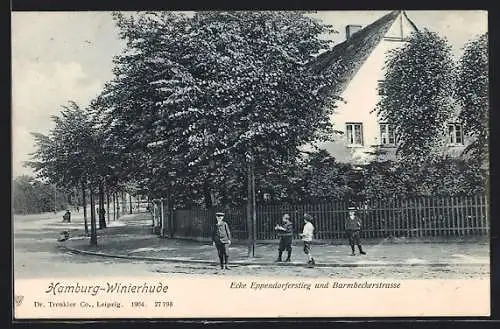 AK Hamburg-Winterhude, Ecke Eppendorferstieg und Barmbeckerstrasse