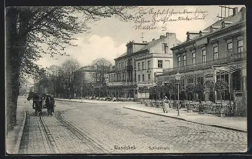 AK Hamburg-Wandsbek, Schlossstrasse mit Pferdewagen
