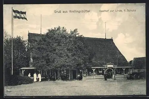 AK Hamburg-Wellingsbüttel, Gasthof zur Linde v. F. Schultz